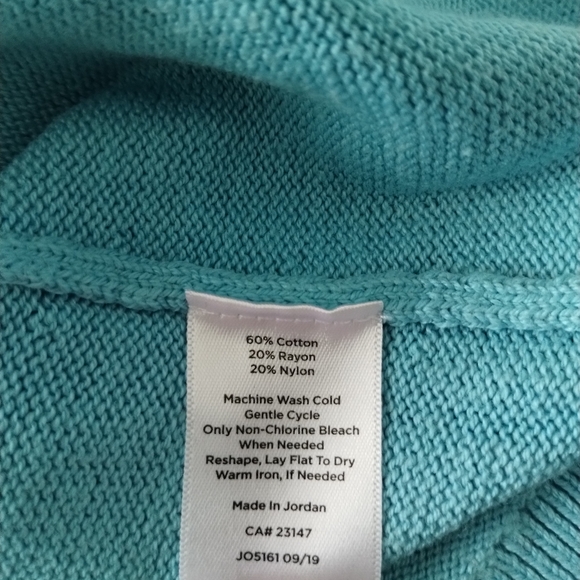 Talbots Contrast Stitch Sweater Blue Size 1X - Picture 4 of 8